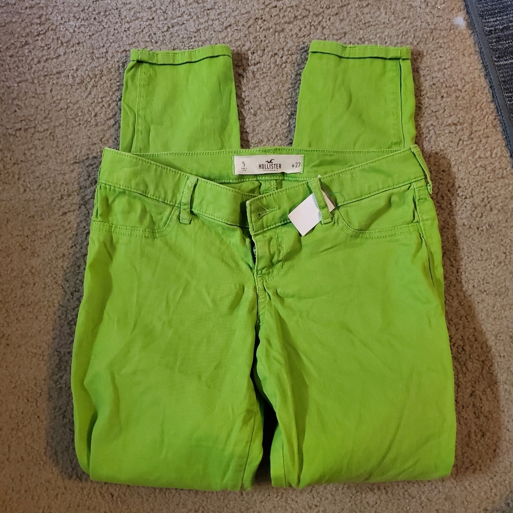 3 FOR $15!!! Hollister Lime Green Pants (Size 5)
